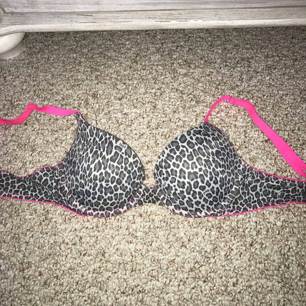 Leopard print wear everywhere push up bra - PINK